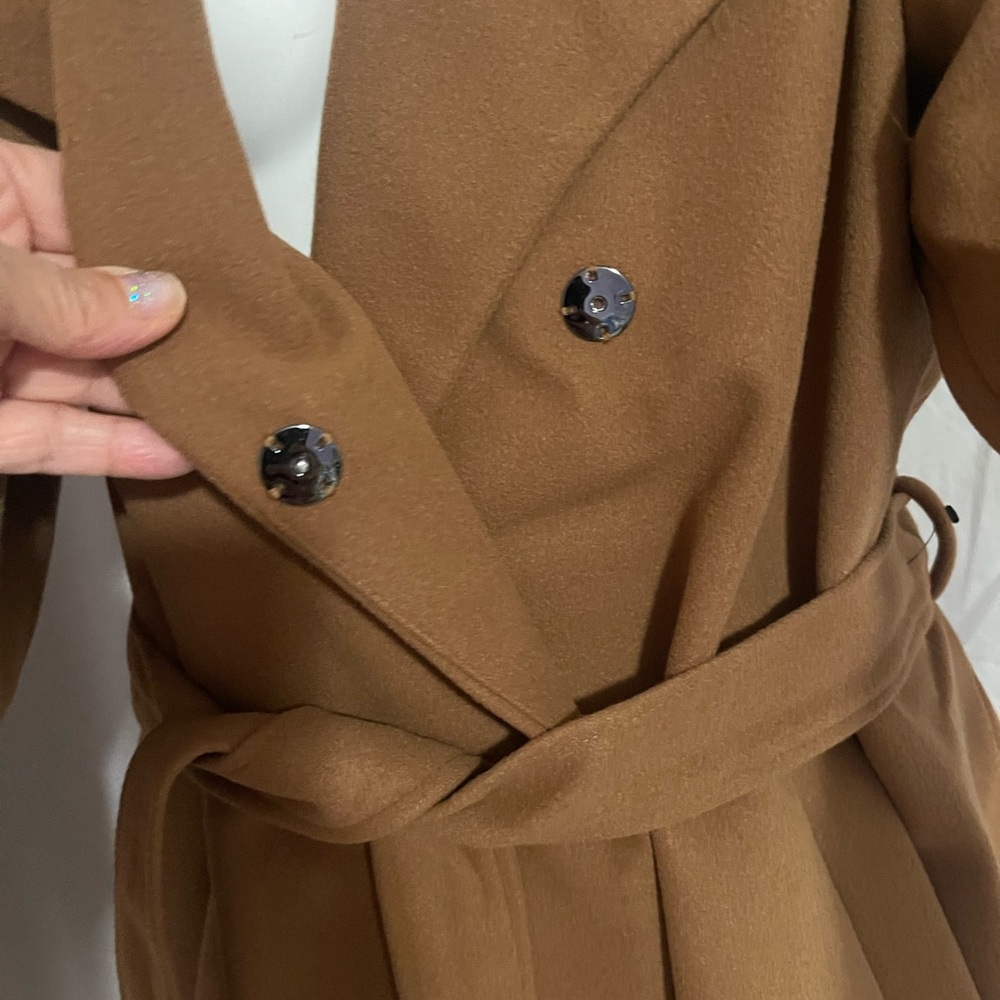 TAHARI Elegant Brown Women's Coat water resistant - Picture 8 of 17